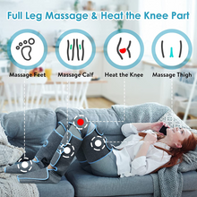 Load image into Gallery viewer, Leg Air Compression Massager  with Heat Therapy Foot Calf Thigh Circulation for Restless Legs Syndrome - Grey - Qi Life Store