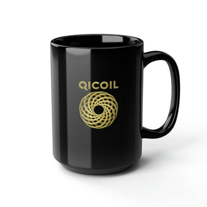 Qi Life Ceramic Black Mug, 15oz