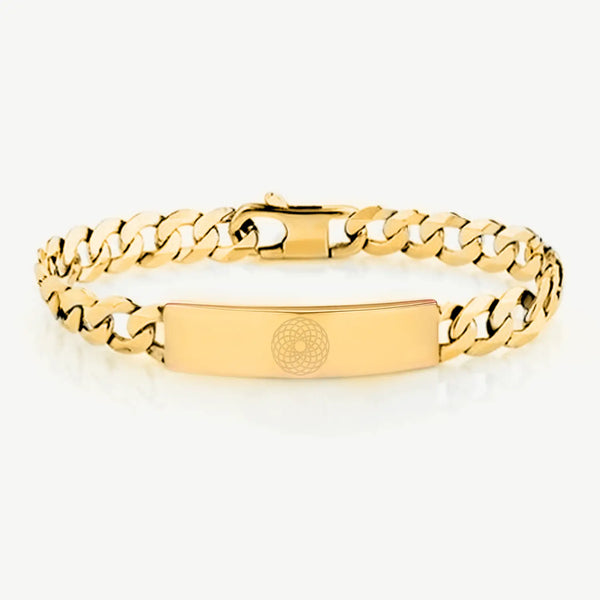EMF 5G Protection Quantum Scalar Curb ID Bracelet - Gold.