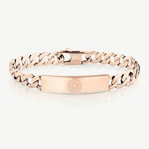 EMF 5G Protection Quantum Scalar Curb ID Bracelet - Rose Gold.