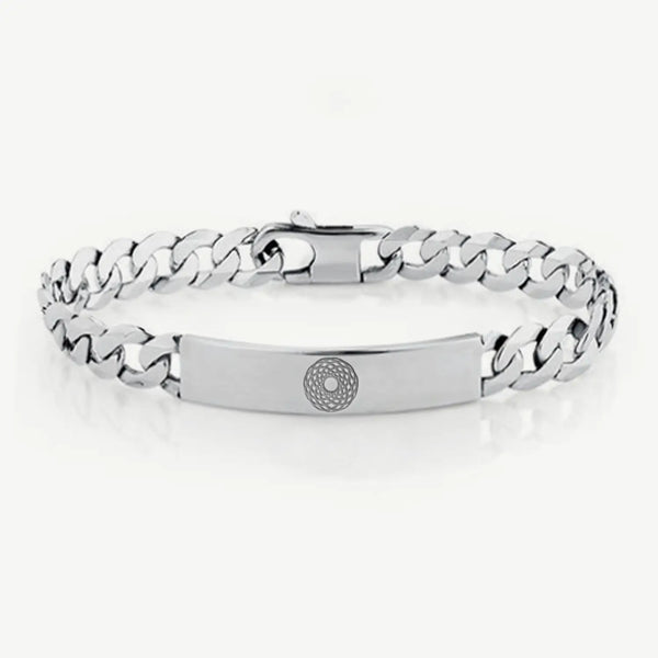 EMF 5G Protection Quantum Scalar Curb ID Bracelet - Silver.