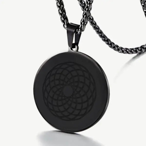 EMF 5G Protection Quantum Scalar 24K Circle Pendant Necklace.