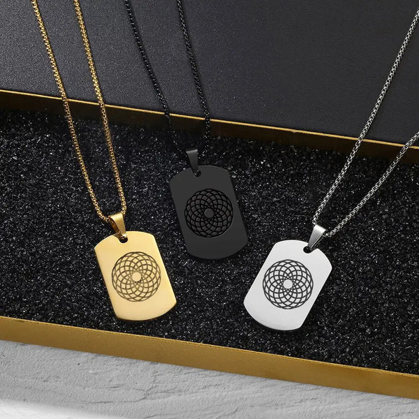 EMF 5G Protection Quantum Scalar Dog Tag Pendant Necklace - Gold.