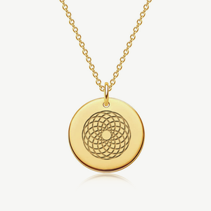 EMF 5G Protection Quantum Scalar 24K Gold Plated Circle Pendant Necklace. - Qi Life Store 