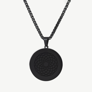 EMF 5G Protection Quantum Scalar Black Circle Pendant Necklace - Qi Life Store 