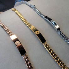 Bild in Galerie-Viewer laden, EMF 5G Protection Quantum Scalar Curb ID Bracelet - Gold - Qi Life Store 