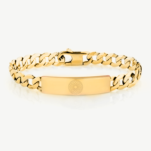 EMF 5G Protection Quantum Scalar Curb ID Bracelet - Gold. - Qi Life Store 