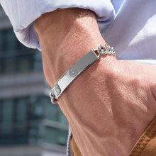 Bild in Galerie-Viewer laden, EMF 5G Protection Quantum Scalar Curb ID Bracelet - Silver. - Qi Life Store 