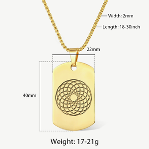 EMF 5G Protection Quantum Scalar Dog Tag Pendant Necklace - Gold. - Qi Life Store 
