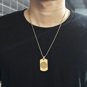 EMF 5G Protection Quantum Scalar Dog Tag Pendant Necklace - Gold. - Qi Life Store 