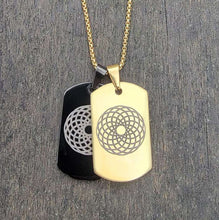 將圖像加載到圖庫查看器中，EMF 5G Protection Quantum Scalar Dog Tag Pendant Necklace - Gold. - Qi Life Store 