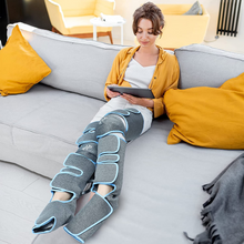 Cargar imagen en el visor de la galería, Leg Air Compression Massager  with Heat Therapy Foot Calf Thigh Circulation for Restless Legs Syndrome - Grey - Qi Life Store 