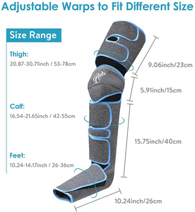 Leg Air Compression Massager  with Heat Therapy Foot Calf Thigh Circulation for Restless Legs Syndrome - Grey - Qi Life Store 