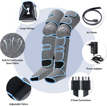 Cargar imagen en el visor de la galería, Leg Air Compression Massager  with Heat Therapy Foot Calf Thigh Circulation for Restless Legs Syndrome - Grey - Qi Life Store 