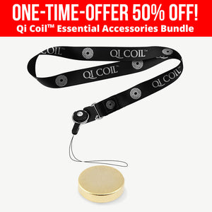 Qi Coil™ Lanyard and Gold Therapy Magnet (To Focus the Energy) - Qi Life Store 