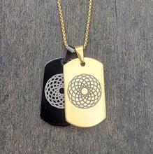 Bild in Galerie-Viewer laden, EMF 5G Protection Quantum Scalar Dog Tag Pendant Necklace - Gold.