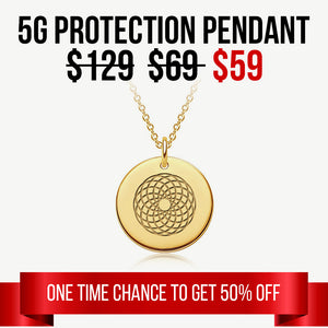 5G Protection Quantum Scalar 24K Gold Circle Pendant Necklace - 50% OFF
