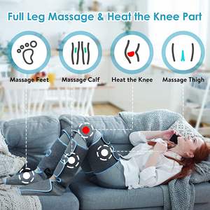 Therabody Leg Compression Massager Heated Foot Calf Thigh Circulation for Restless Legs Syndrome - Grey.