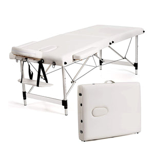 Portable Massage Table With Adjustable Aluminum Frame White