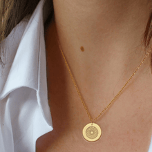 Load image into Gallery viewer, Emf 5G Protection Quantum Scalar 24K Gold Circle Pendant Necklace