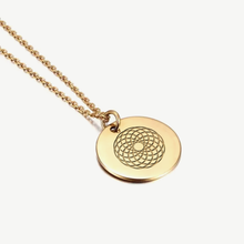 Load image into Gallery viewer, Emf 5G Protection Quantum Scalar 24K Gold Circle Pendant Necklace.